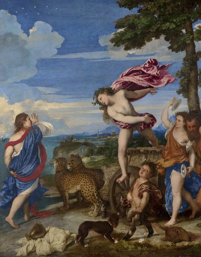 Bacchus and Ariadne, 1520-23 (pre-restoration) (detail) by Tiziano Vecelli